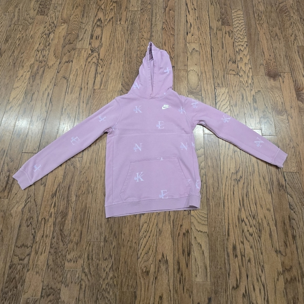 Nike Pink Hoodie with Logo Pattern